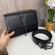 Женская мини сумочка клатч YSL с цепочкой и поясным ремнем из натуральной кожи для стильного образа - изображение 2