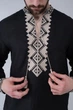 Чоловіча чорна вишиванка з льону 3XL | 56 UKR-1302 UkrGlamour - изображение 4