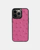 Чохол Kartell із рожевої шкіри страуса з фолікулами для iPhone 13 Pro - зображення 1