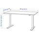 Комп'ютерний стіл з регулюванням висоти IKEA RODULF 140x80 см білий (595.303.28) - зображення 5