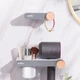 Держатель для фена со стаконом самоклеющийся МВМ BP-33 WHITE/GRAY - изображение 2