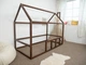 Детская кровать домик Монтессори BUSY WOOD напольная Модель 2 190х80 см темное дерево - изображение 9