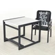 Стульчик для кормления Bambi Graphite аляска, со столиком, черный+белый - изображение 2