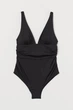 Купальник закрытый женский H&M 0811777 36 ( 165/84А) Черный - изображение 2