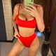 Купальник No Brand раздельный Daily трикотажный с топом и завышенной талией красный S - изображение 4
