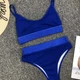 Купальник No Brand раздельный Casual трикотажный с топом и завышенной талией синий L - изображение 7