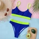 Купальник No Brand раздельный Daily трикотажный с топом и завышенной талией синий M - изображение 8