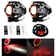 Фары прожекторы для мотоцикла U7 LED 12В 3000Lm Angel Eyes красные и кнопка - изображение 2