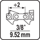 Шина Электропилы 40 см Для Режущей Цепи 3/8" 56Z YATO (YT-849383) - изображение 4