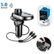 Автомобильный Bluetooth FM трансмиттер с зарядным устройством и кабелем 3 в 1 typeC/microUSB/Lightning Q15 2in1 Black (D5-2) - изображение 5