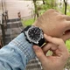Мужские спортивные часы Sanda 739 черные с серебристым, черный ремешок - изображение 3