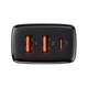 Зарядное устройство Адаптер Baseus 30W Compact Quick Charger Быстрая зарядка QC3.0+PD3.0 2USB+Type-C Зарядка для телефона 30W EU 3A Black - изображение 3
