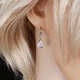 Серьги с цирконами X22300 2,6см*7мм Белый - изображение 4