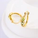 Серьги с цирконами X22668 2см*5мм Оливковый - изображение 3