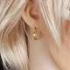 Серьги с цирконами X22668 2см*5мм Оливковый - изображение 4