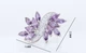 Сережки з кристалами Сваровські та цирконами q1115601 2,5см*17мм Білий;Бузковий - зображення 3