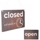 Премиум деревянная Табличка на двери Открыто/Закрыто Open/Closed с часами - изображение 1