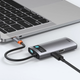 USB-хаб Baseus Metal Gleam Series 4-in-1 Multifunctional Type-C HUB Docking Station Gray（Type-C to HDMI*1+USB3.0*1+USB2.0*1+PD*1） (CAHUB-CY0G) - изображение 8