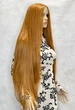 Парик на сетке PoliLy Lace Wig Super Straight тон 144B длинный светло-рыжий 100 см - изображение 3