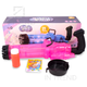 Іграшковий Кулемет генератор мильних бульбашок 21 отворів Gatling BUBBLE GUN Рожевий автомат бульбашкомет з підсвічуванням - зображення 5