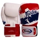 Перчатки боксерские кожаные FAIRTEX THAI PRINT (размер 14oz, белый-синий-красный) (BGV1-THAI_14_унции) - изображение 1