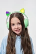 Бездротові Bluetooth 5.0 LED навушники Гарнітура з котячими вушками CAT VIV-38M Складні Кольорове підсвічування з мікрофоном Green - зображення 8