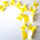 Комплект декоративных 3d бабочек Leluno Наклейки бабочки глянцевые для декора помещений, 12 шт Желтый - изображение 1