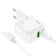 Сетевое зарядное устройство HOCO C111A |1USB/1Type-C, 30W/3A, PD/QC| адаптер с быстрой зарядкой и кабелем Lightning 1м. White - изображение 4