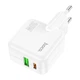 Сетевое зарядное устройство HOCO C111A |1USB/1Type-C, 30W/3A, PD/QC| адаптер с быстрой зарядкой и кабелем Lightning 1м. White - изображение 9
