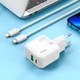 Сетевое зарядное устройство HOCO C111A |1USB/1Type-C, 30W/3A, PD/QC| адаптер с быстрой зарядкой и кабелем Lightning 1м. White - изображение 12