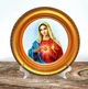 Декоративна тарілка Св'ята Марія Відкрите Серце сувенірна тарілка на стіну декор інтер'єру Тарілка + підставка - зображення 1
