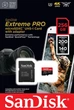 Карта пам'яті SanDisk microSD 256GB C10 UHS-I U3 R200/W140MB/s Extreme Pro V30 + SD - зображення 2