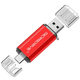 Металлическая USB Флешка 2в1 64GB Type-C/USB 2.0 для телефона/компьютера OTG MicroDrive Красный - изображение 1