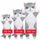 Игрушка-обнимашка Серый котик, 50 см Селена 102 - изображение 1