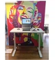 Комп'ютерний стіл зі змінною висотою зі скляною стільницею Nice Desk білий 1145мм*590мм*35мм - зображення 2
