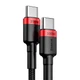 Кабель Baseus Cafule PD2.0 100W flash charging Type-C to Type-C cable (20V 5A)2m Red/Black (CATKLF-AL91) - изображение 2