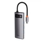Розгалужувач USB-Хаб 5в1 (TYPE-C TO HDMI*1+USB3.0*3+PD*1) док-станція Baseus Silver (CAHUB-CX0G) - зображення 4