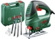 Лобзик электрический Bosch PST 670, 500 Вт, 67 мм глубина реза + набор пильных полотен + кейс + накладки от сколов (06033A0722) - изображение 1
