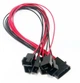 Перехідник для кулера MOLEX -> 6шт 3/4 12В 30 см фанхаб pin hub CASE FAN (790918594) Чорно-Червоний - зображення 1