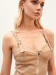 Sukienka Gepur ze sztucznej skóry 41036 L Beige (5000030094722) - obraz 5
