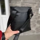 Мужская вместительная сумка барестка через плечо черная экокожа Bucket - изображение 7