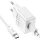 Зарядний пристрій + кабель Type-C Android HOCO C106A |1USB, 10.5W/2.1A| Білий - зображення 5