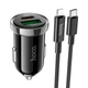Автомобильная зарядка с быстрой зарядкой + кабель Lightning HOCO Z44 |1USB/1Type-C, 3A, 20W, QC3.0/PD| Черный - изображение 1