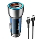Автомобильное зарядное устройство с быстрой зарядкой + кабель Type-C HOCO NZ8 |USB/Type-C PD30W| Синий - изображение 1