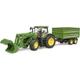Спецтехніка Bruder трактор John Deere 7R 350 з навантажувачем та причепом (03155) - зображення 7
