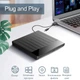 Внешний оптический привод USB 3.0 DVD-RW CD-RW, портативный дисковод, черный - изображение 4