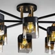 Люстра стельова Light House DL-18661/8 чорна із золотом, плафон чорний + шампань - зображення 2