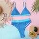 Купальник No Brand раздельный трикотажный с завышенной талией синий с голубым S - изображение 7