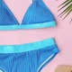 Купальник No Brand раздельный трикотажный с завышенной талией синий с голубым S - изображение 8