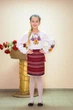 Юбка Волинські візерунки украинская тканая 134 см бордовая - изображение 3